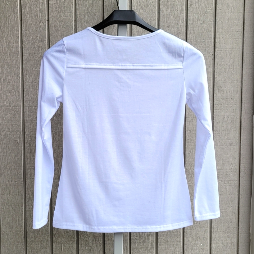 V-Neck Long-Sleeved T-Shirt | Women's S - Picture 2 of 12